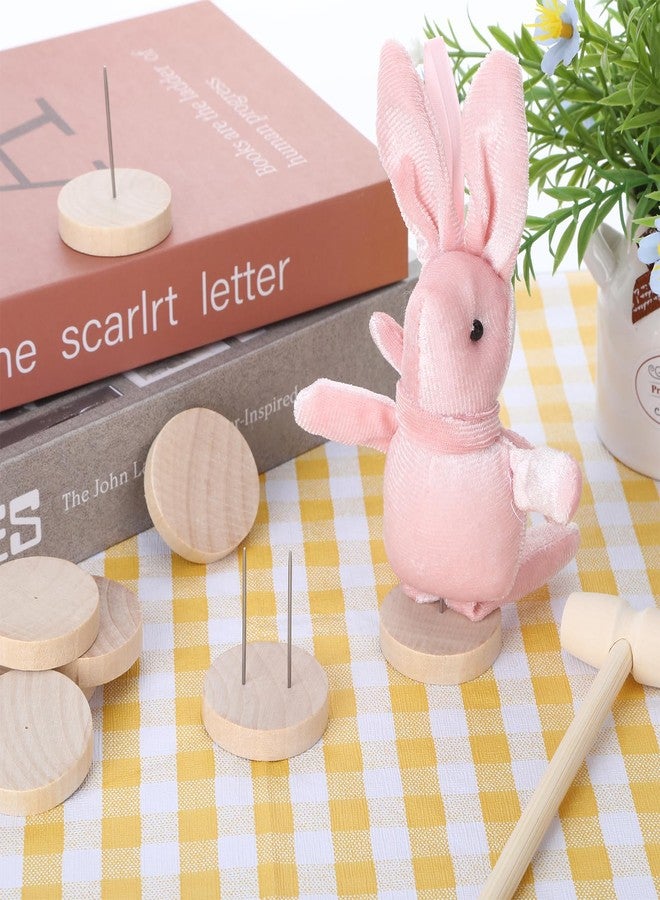 YONHTUTU 12PCS Positive Crochet Doll Stands, Single Needle Knitted Doll Wooden Display Stand for Positive Potato, Wooden Stand for Display Mini Potatoes, Doll Base for Support Pickle Crochet Animal Toys - Image 5